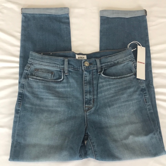Hudson Jeans Denim - Hudson Jeans Blair High Rise Straight Cropped Cuffed  in Claudia size 28